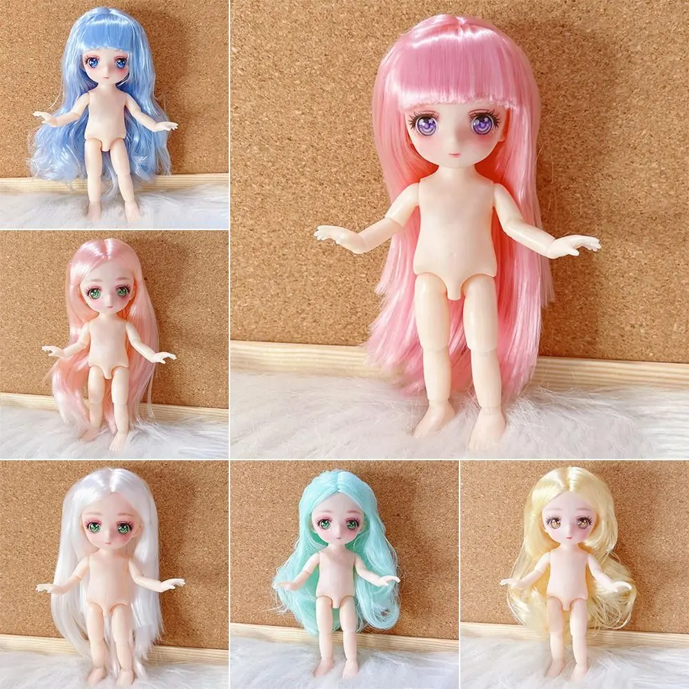 High Quality With Gold Brown Hair Doll Head 8 Styles Plastic Doll Joint DIY Head Wear 1/7 1/8 Doll/16/23cm Doll