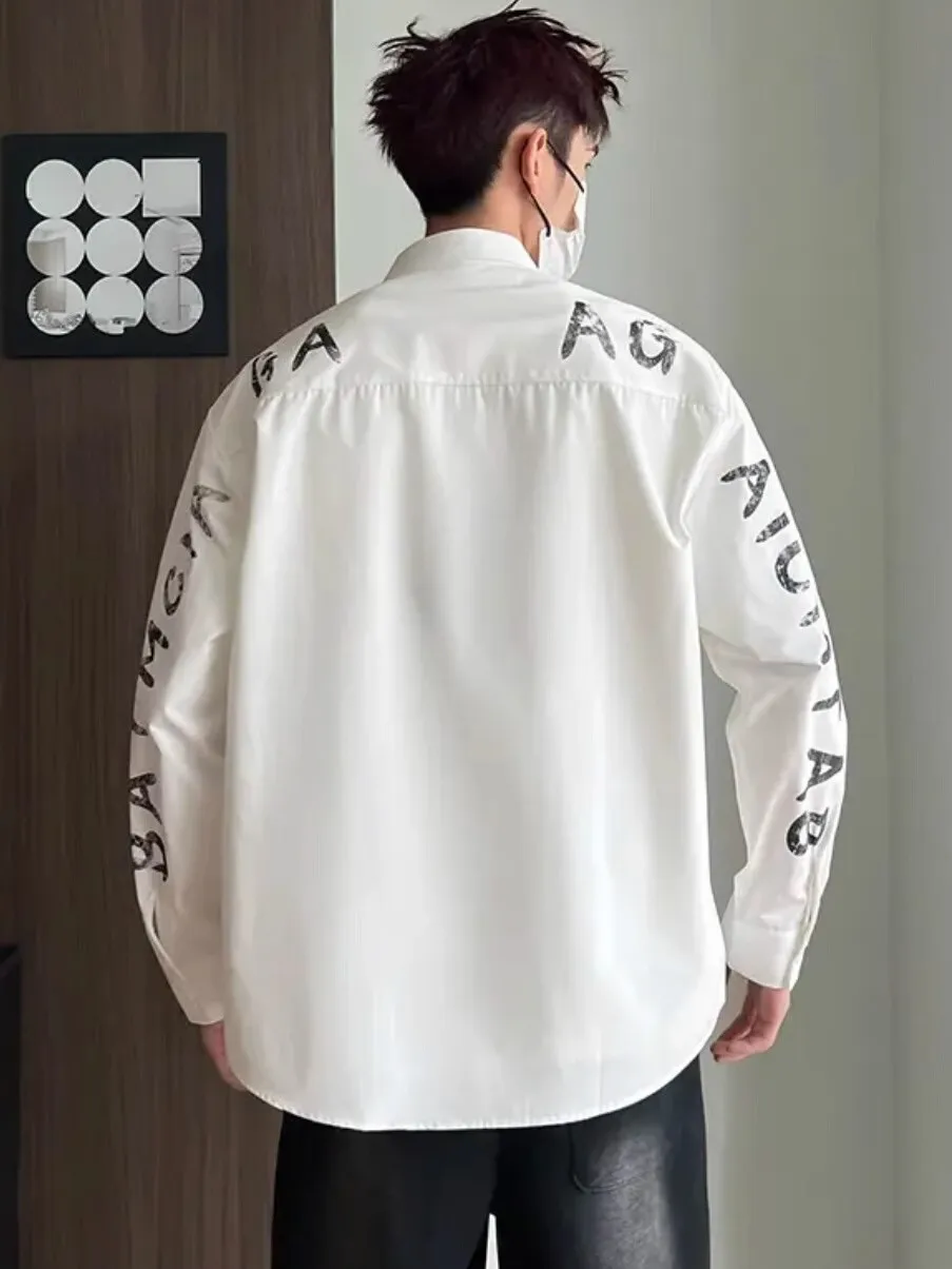 

Повседневная мужская мода с американским буквенным принтом, весна-осень, свободная посадка, длинная све, дышащееся полиэфирное волокно irt