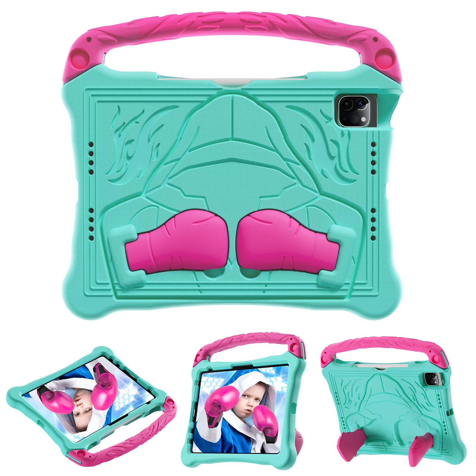 

EVA Case For iPad Air 11 (2025) / (2024) / iPad (2025) / 10.9 (2022) Boxing Style Tablet Cover with Handle Kickstand - Mint Gree