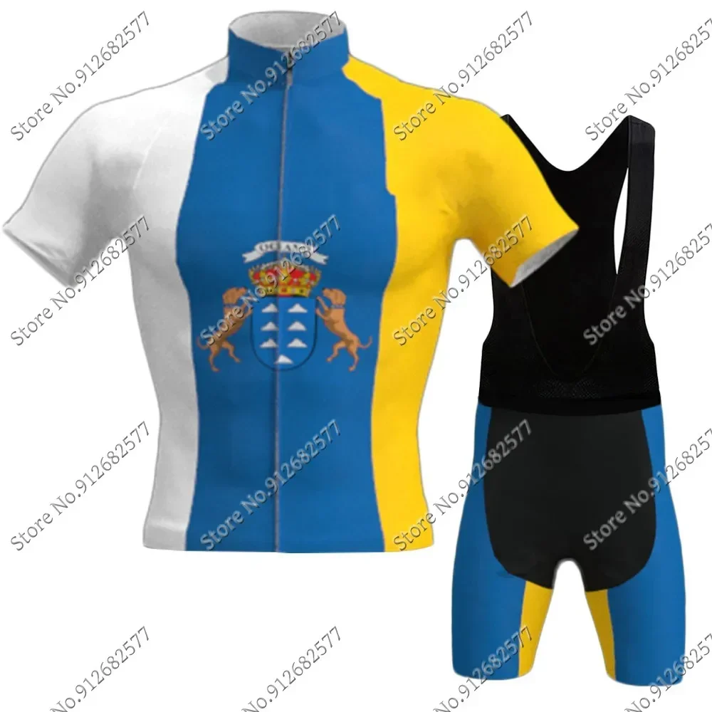 2024 Morocco Flag Cycling Jersey Set Men Canary Island Bicycle Clothing Road Bike Shirts Suit Bicycle Bib Shorts MTB Maillot