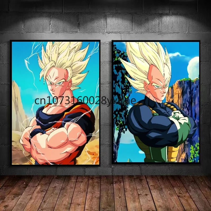 Anime Classic Dragon Ball Painting Super Saiyan Goku Vegeta Poster Canvas No Frame Wall Art Prints Decor Bedroom Home Picture