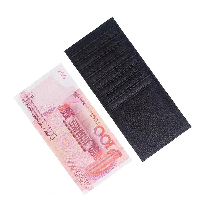 Custom Letter Genuine Leather Fashion Women Multi Slot Credit Card Holder Business Men Long Card Cover Ultra-thin Bank Card Case