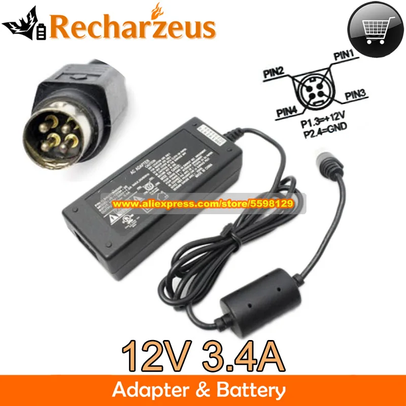 

Genuine 12V 3.4A 40W Charger JS-12034-2E Ac Adapter for Sanyo CLT1554 LCD MONITOR Huawei VPC600 VPC620 Shijia QUADHEAD2GO