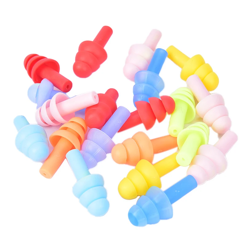 10Pairs Waterproof Swimming Silicone Swim Earplugs Soft Anti-Noise Ear Plug