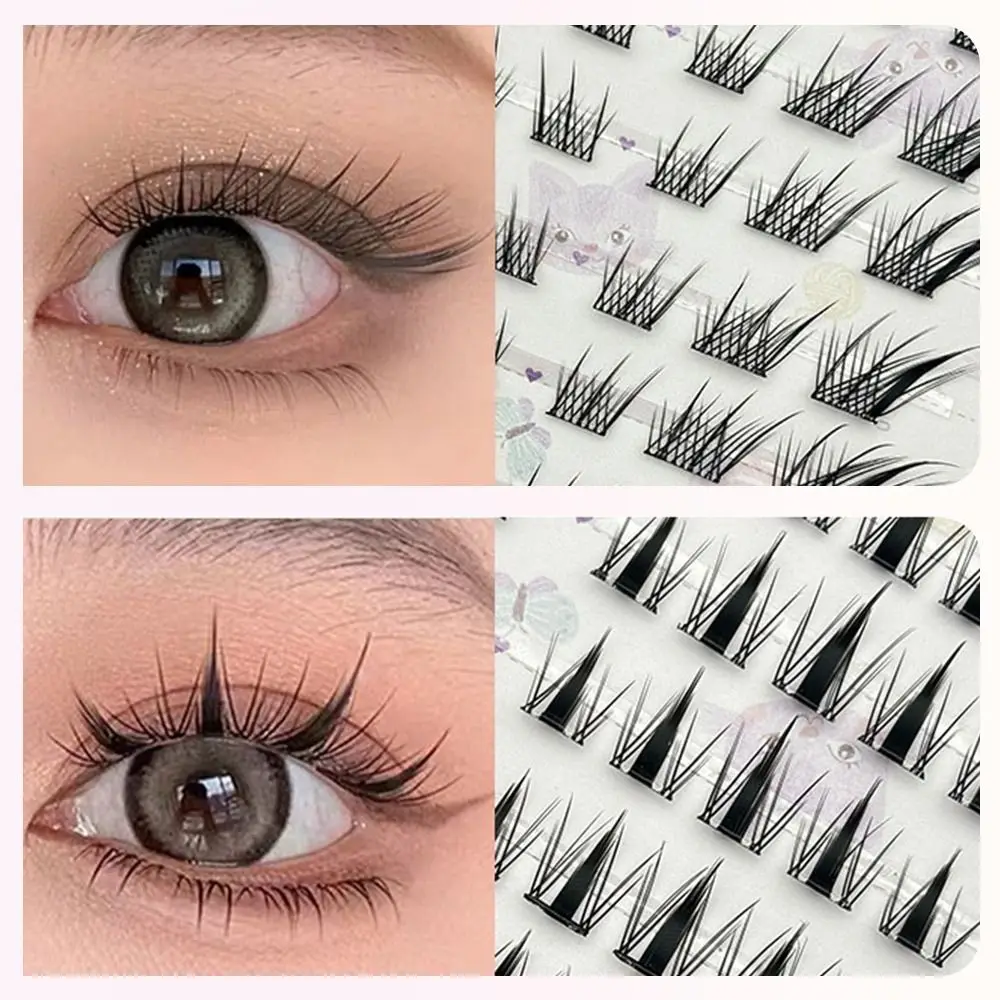 New Reusable Self Adhesive Eyelashes No Glue 6 Rows Individual Lashes Cluster Lashes