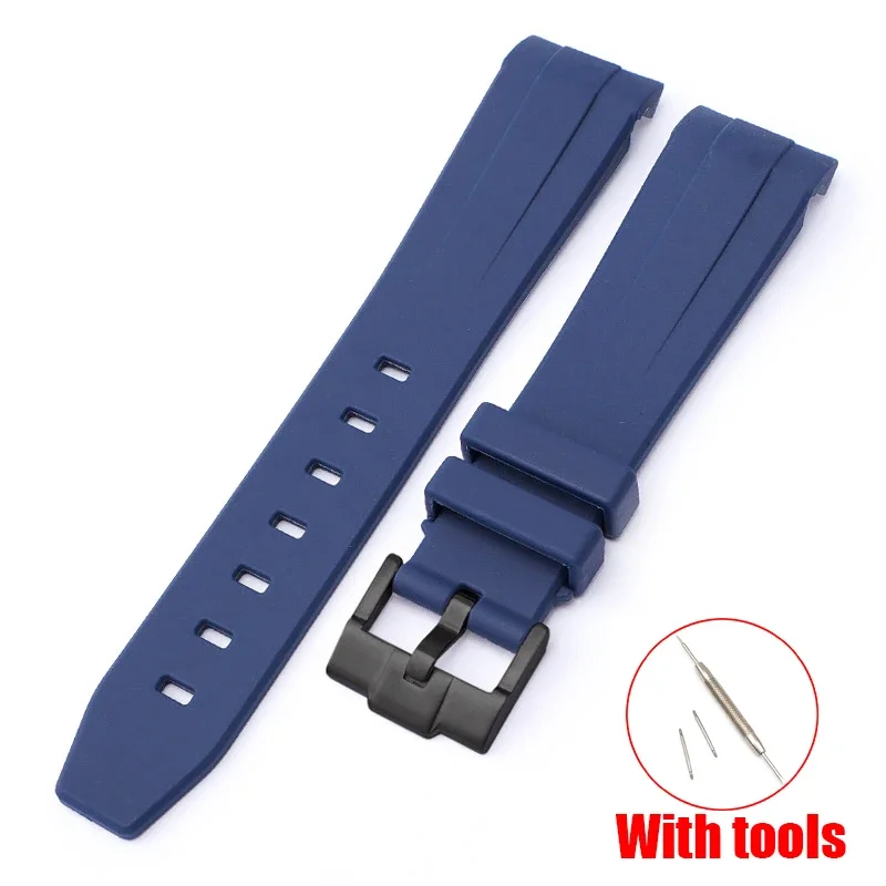 NONE Uhrenarmband für Omega X Swatch Joint MoonSwatch Speedmaster, gebogenes Ende, Gummi-Silikonarmband, Damen und Herren, weiches Sportarmband, 20 mm 6