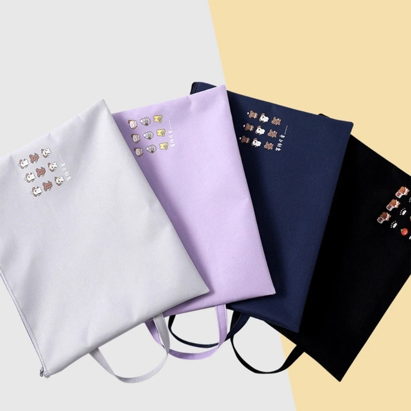 Document Bags Zipper File Folder A4-File Bags Pencil-Case Storage Bag for Office