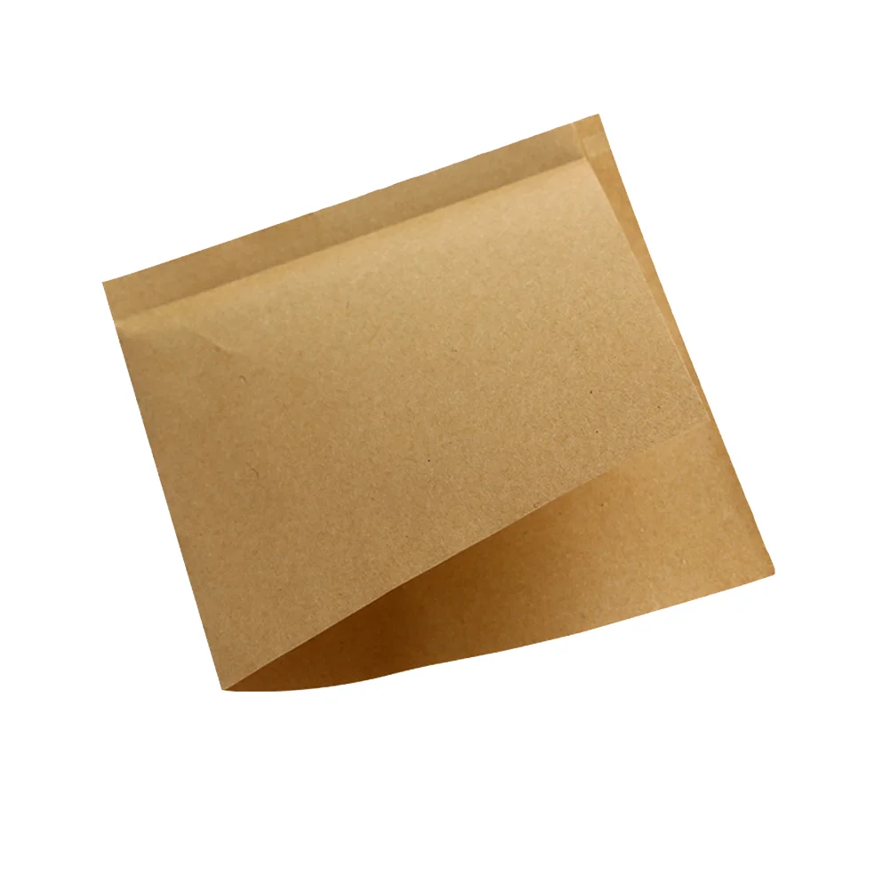 100pcs Food Kraft Paper Disposable Triangle Shape Oil-proof for Sandwich Doughnut Packing (13X13CM Khaki)