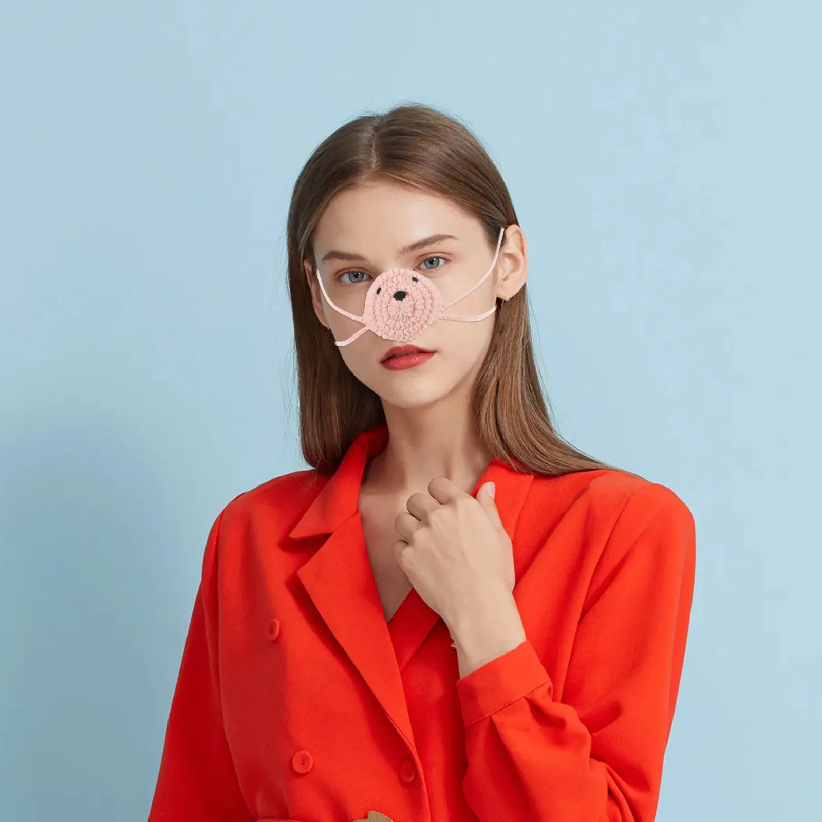 

Cute Tiger Knitted Nose Cover for Winter - Handcrafted Animal Nose Warmer with Windproof Design for Snow Outdoor Activities and