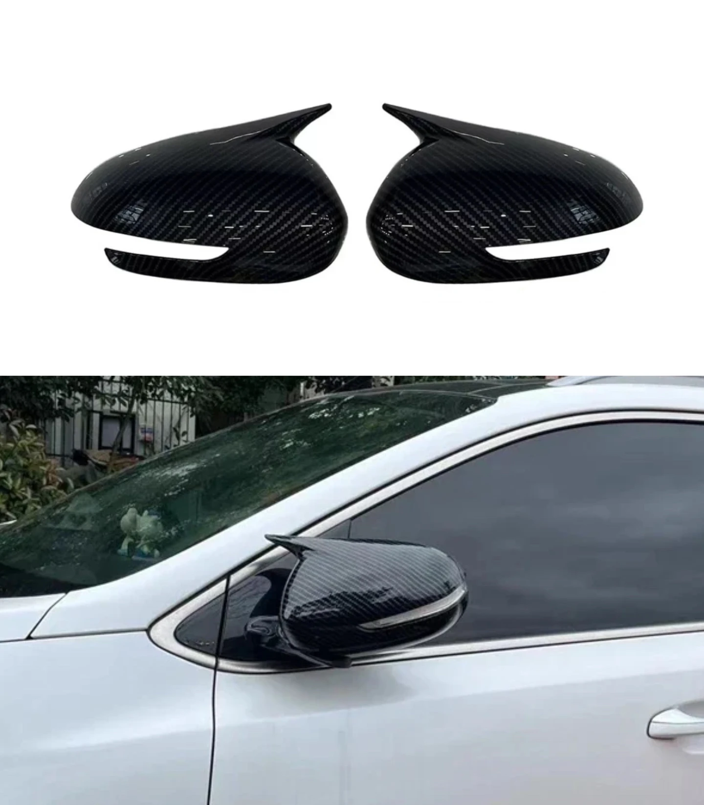 For Kia Sportage KX5 2016-2019 Carbon Fiber Rearview Side Mirror Cover Car Sticker Wing Cap Exterior Door Rear View Case Trim