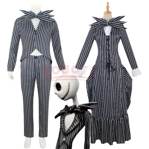 Anime Jack Skellington Cosplay Costume for Adult The Nightmare Before Christmas Jack Uniform Clothes Suit Halloween Costumes