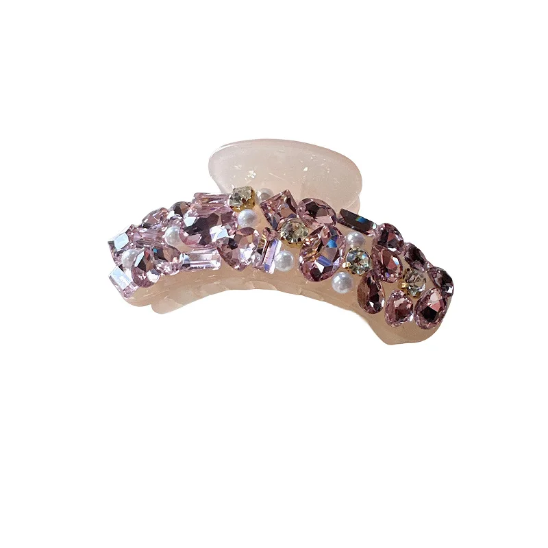 Flash Diamond Light Clip di squalo di lusso Clip media squisita e semplice Clip per capelli sulla testa posteriore Elegante copricapo per capelli a disco Forcina