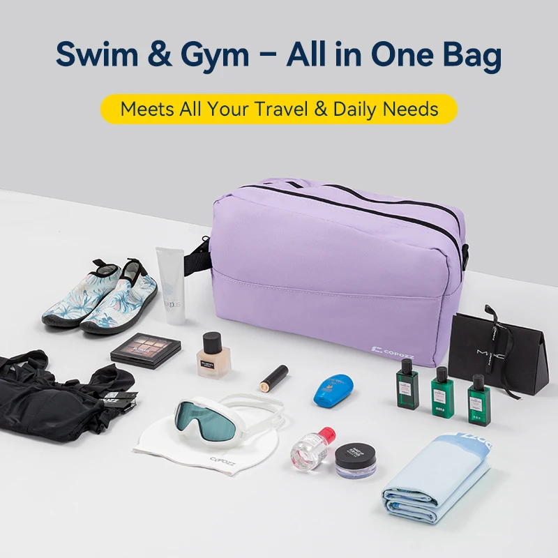 COPOZZ Large-capacity Waterproof Storage Swimming bag Splash Water Resistant Zipper Closure Travel Shoulder Gym Bag Durable