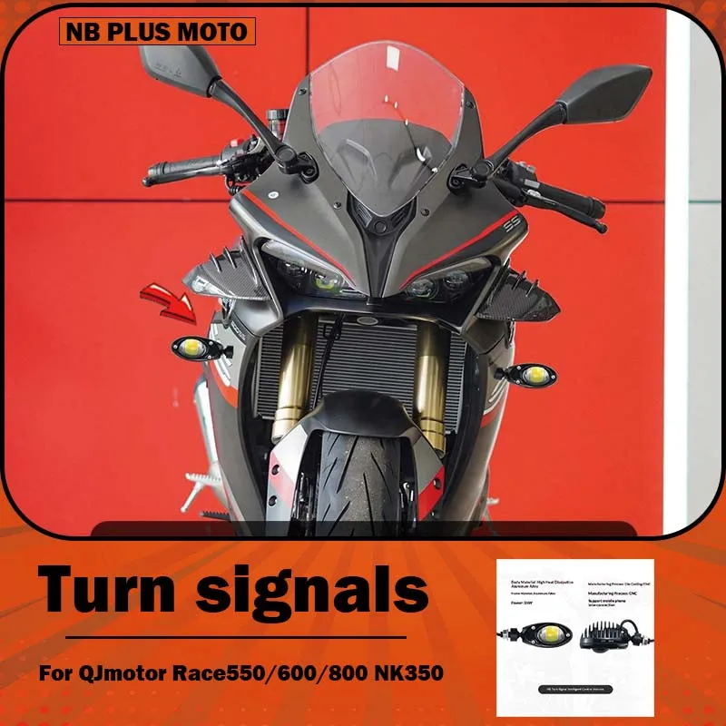 【Premium】For QJMOTOR Race550/600/800, NK350, etc., modified spotlights, hidden auxiliary lights, turn signals integrated
