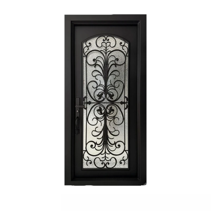Wrought iron door, purely hand-forged sliding door, villa glass door
