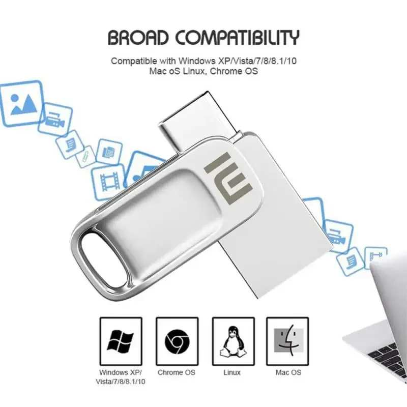 Xiaomi USB 3.0 High Speed OTG Metal USB Flash Drive Pendrive 2TB 1TB 16GB 32GB 64GB 128GB Key Usb Stick Pen Drive TYPE-C