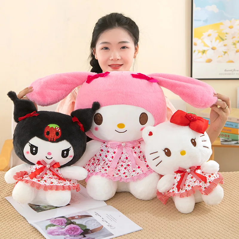 25cm Sanrio Kuromi My Melody Plush Dolls Toys Cute Stuffed Cinnamoroll Hello kitty Plush Toy Children\'s Birthday Toys Gifts