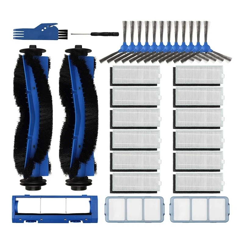 Replacement Accessories Parts Kit For Eufy Robovac 11S, 25C, 15C, 30, 30C, 12, 35C, 15T Robot Vacuums, 2 Rolling Brushes