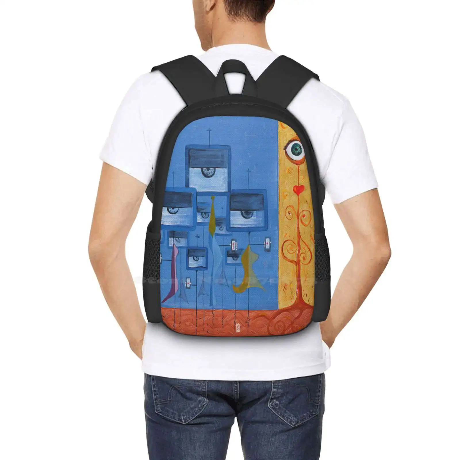 Mochilas de hipnosis para adolescentes y niñas, bolsos de viaje para la escuela, árbol de hipnosis convencional, rechazo de raíces, Rage cuadrado