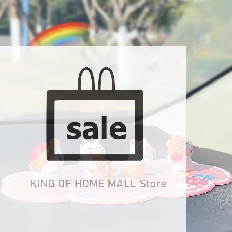 

1 Set Animal Figurine Fortune Cat Car Ornaments Cartoon Chinese Lucky Wealth Waving Cat Model Desktop Decoration