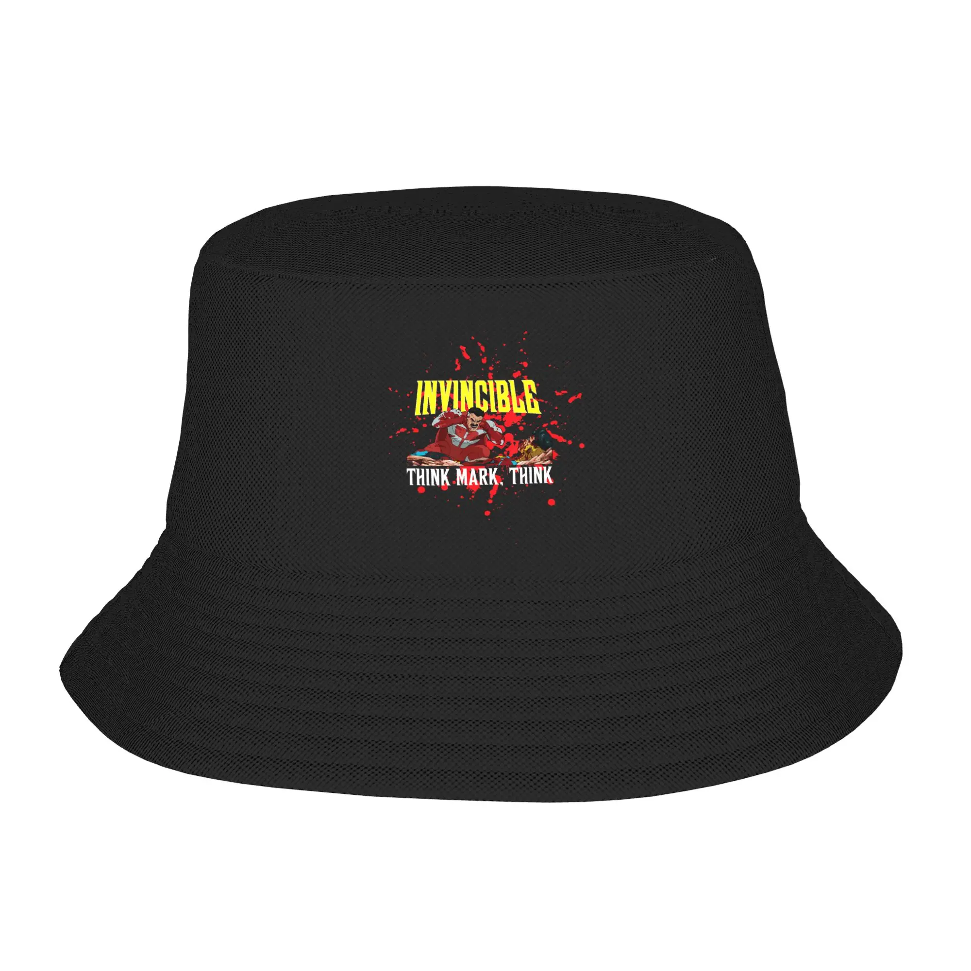 Trendy Invincible Animated Think Mark Bucket Hat Girl Foldable  Fishing Hat Hot Summer Headwear Panama Hat