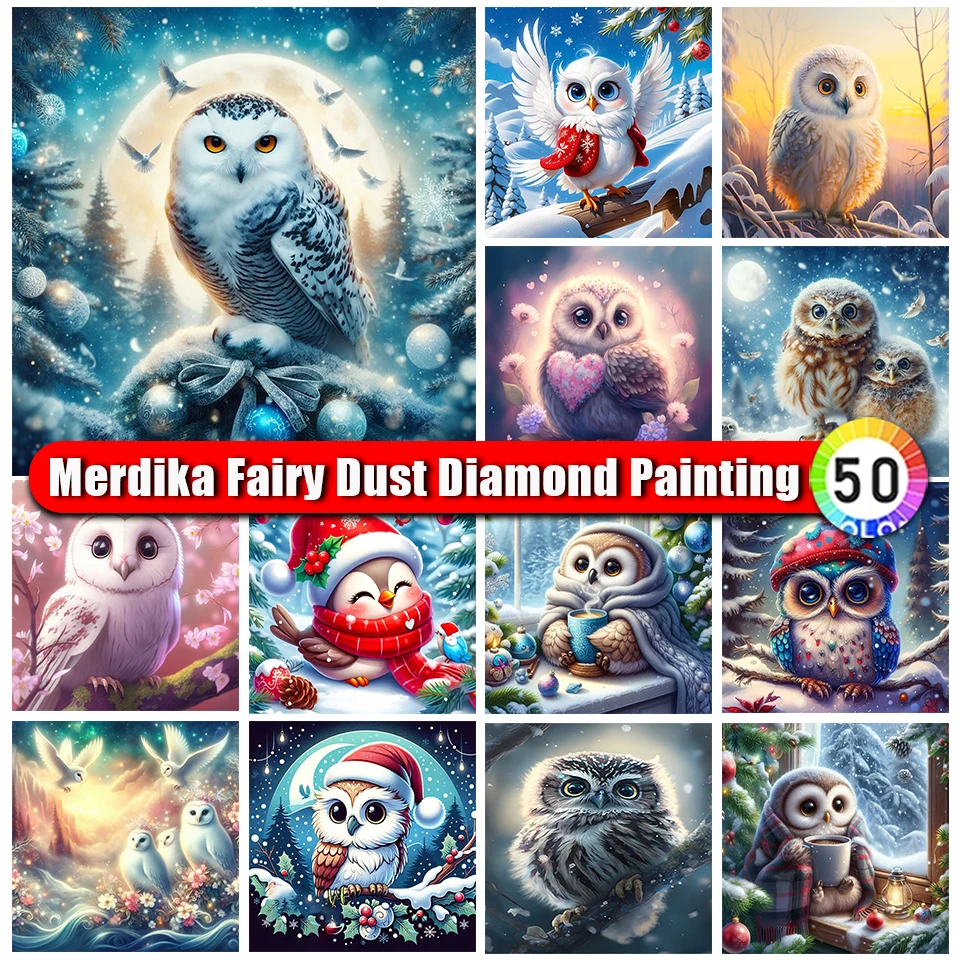 

Picture Size Fairy Dust Diamond Embroidery Owl New 2024 Full Drill Diamond Painting Animal Rhinestone Sale Mosaic Home Decor