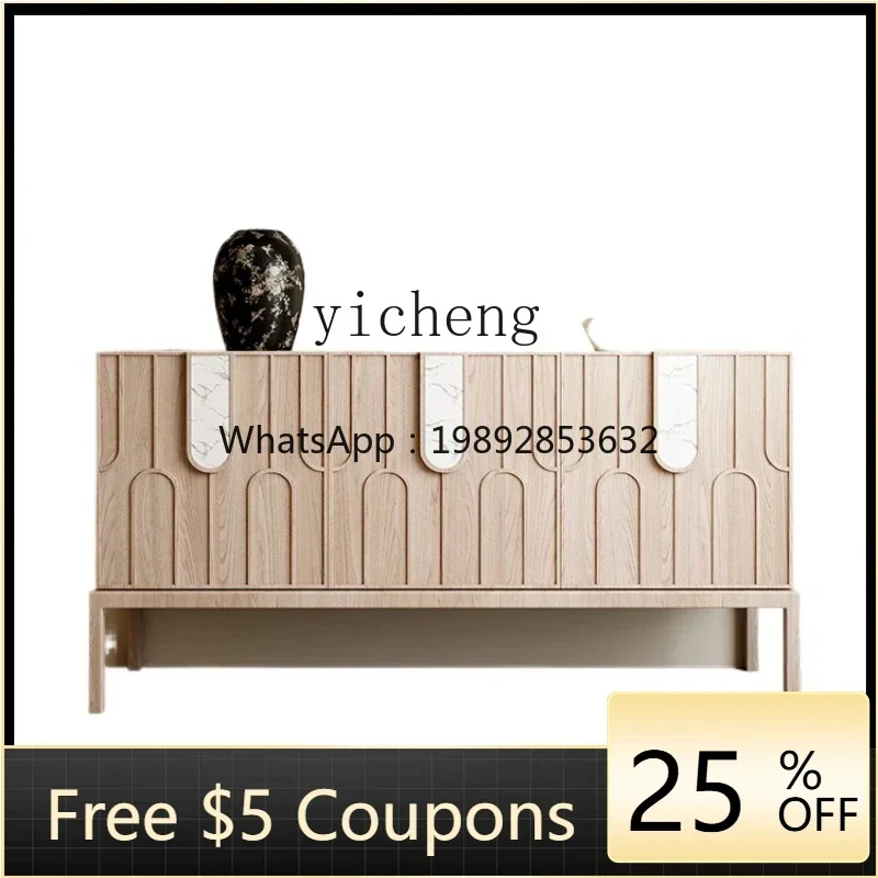 

Nordic Log Style Entrance Cabinet Solid Wood Silent Style Sideboard Cabinet