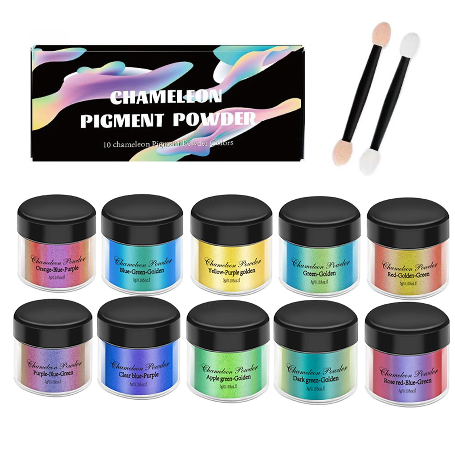 Chameleons Powder Sets Nail Glitter Pigment 3D Pink/Purple/Blue Magic Chameleon Chorme Powder DIY Chameleon Rubbing Dust