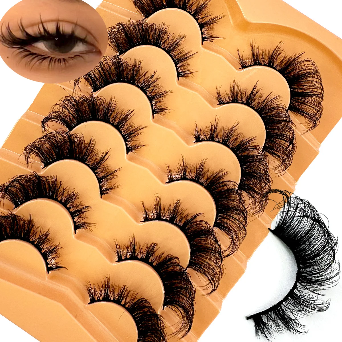 Pestañas postizas, pestañas de ojo de gato, tiras de pestañas esponjosas naturales, pestañas de ojo de zorro finas, pestañas postizas de 20MM de espesor, aspecto como extensiones de ojos