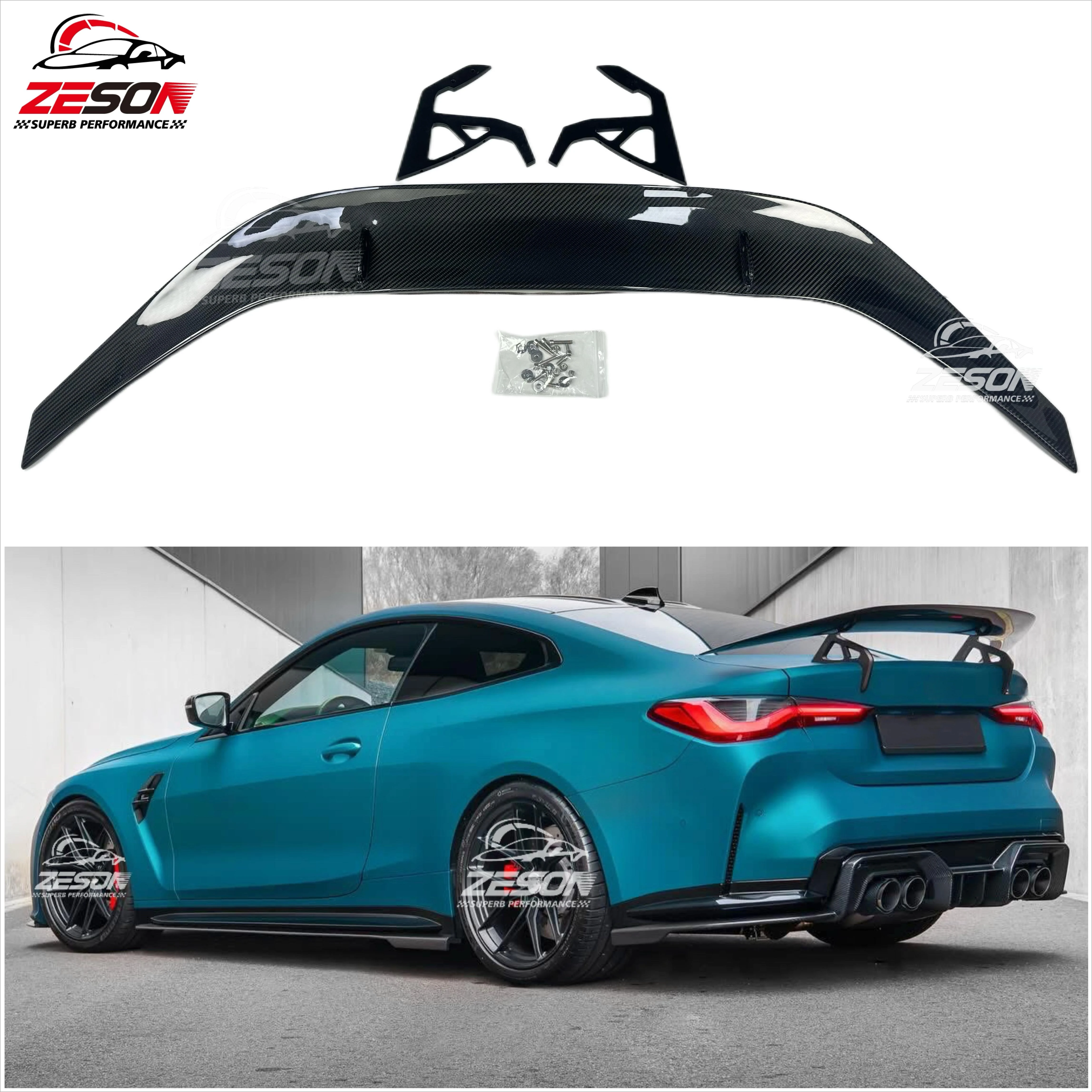 

Perfect Quality AD Style Real Carbon Fiber Rear Trunk Wing for G80 M3 G82 M4 Ducktail Deck Spoiler Deck Rear Bumper Wing