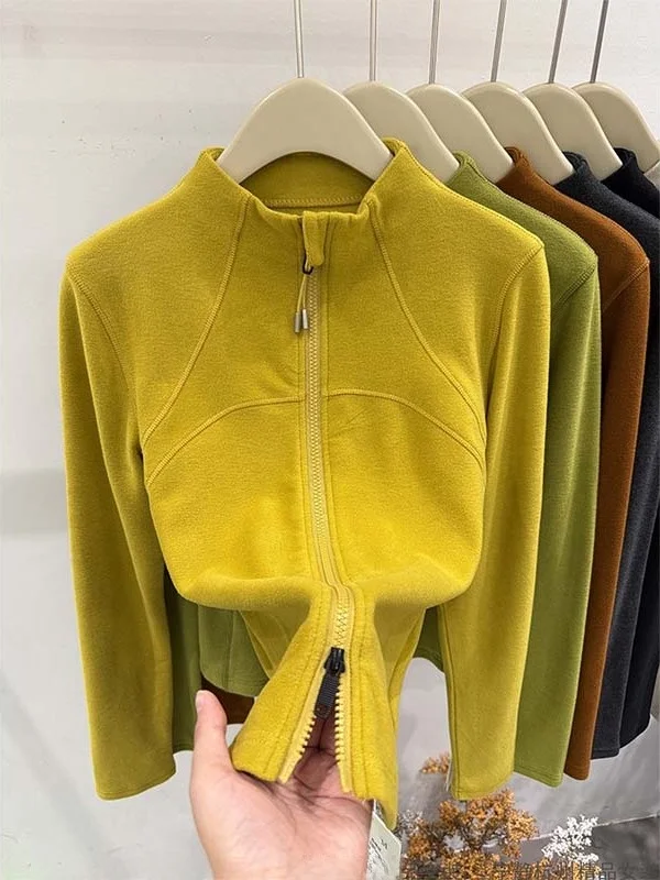 Modny kardigan damski z podwójnym zamkiem błyskawicznym, długi, jesienno-zimowy, termiczny, bazowy, modny top, koreańska wersja, luźny...