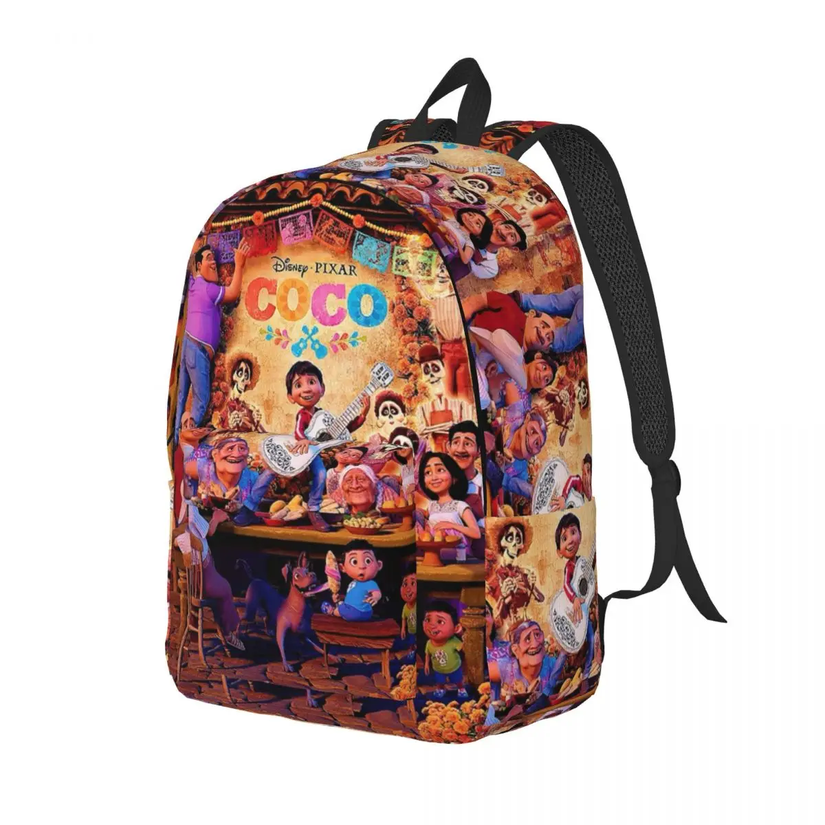 Custom 3D Print Day Of The Dead Wallpaper Cartoon Canvas Backpacks for Girls Boys School College Travel Bags