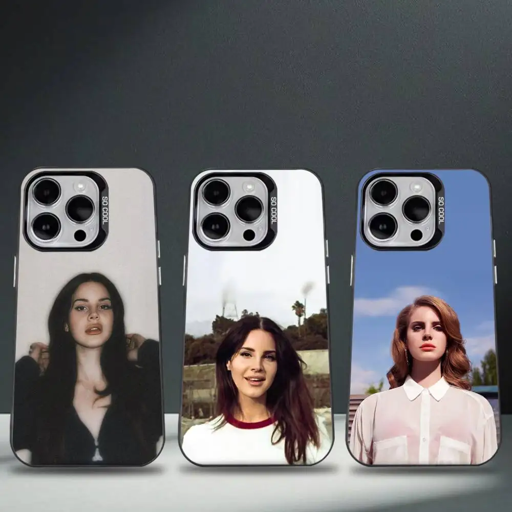 

L-Lana Del R-Rey Phone Case For iPhone 16,15,14,13,12,11,8,7,Pro,Max,Plus,Mini,XS,SE Anti Fall Black Matte Hard