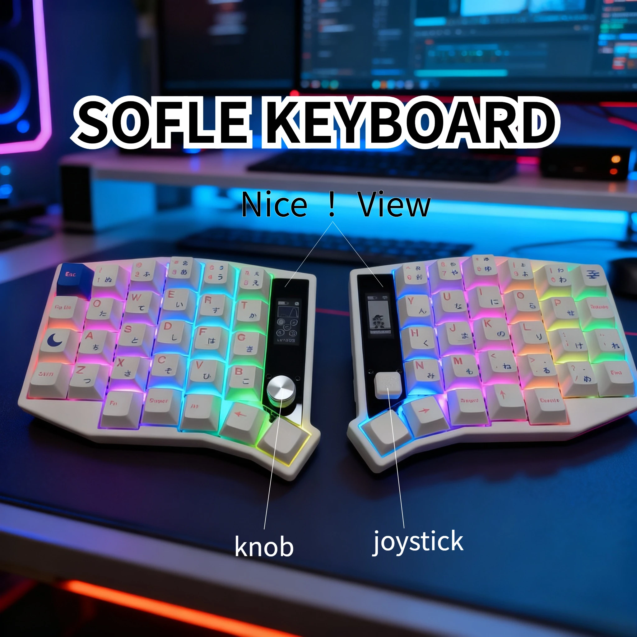 

Комплект клавиатуры с приятным просмотром, раздельная клавиатура Sofle, двухрежимная проводная Bluetooth-клавиатура, на заказ, 58-клавишные ручки с возможностью горячей замены, экранная клавиатура ZMK