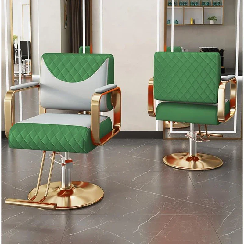 Single Lifter Barber Chair Classic Support Adjustable Rolling Barber Chair Swivel Vintage Cadeira De Barbeiro Salon Furniture