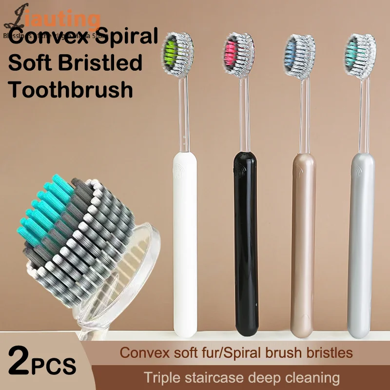 2 قطعة فرشاة أسنان تنظيف الفم فائقة النعومة فرشاة أسنان ذات شعيرات صلبة تنظيف عميق للبالغين تبييض الأسنان #2