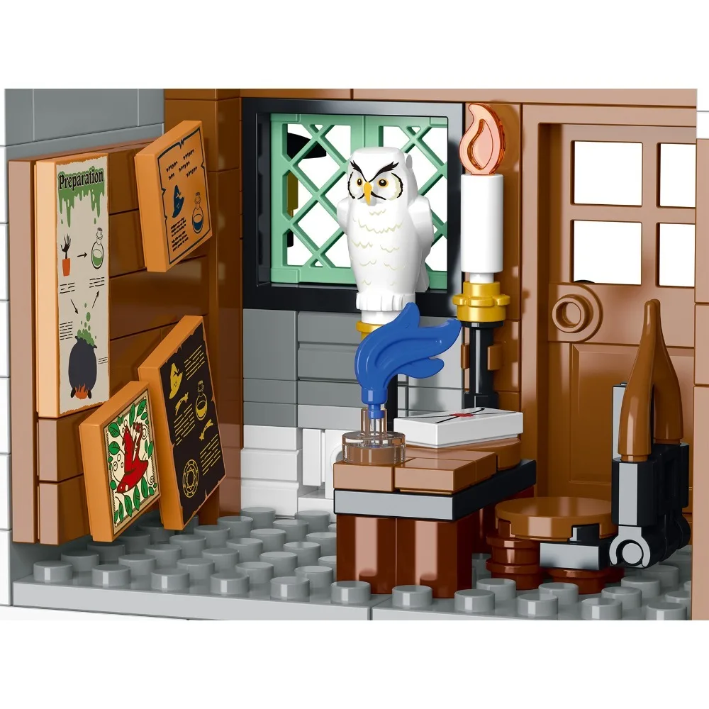 Ensemble de blocs de construction de cabane secrète médiévale, 2225 pièces, Kit de modèle d'architecture de chalet modulaire avec lumière LED pour adulte et enfant, cadeau créatif