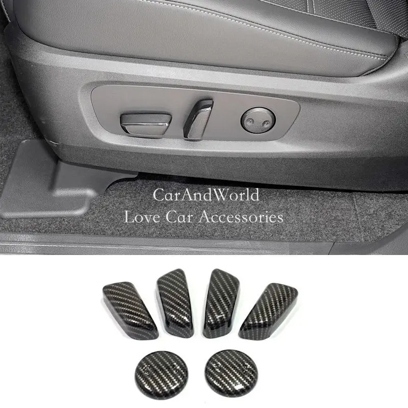 ABS Carbon Fiber Interior Seat Adjust Button Switch Frame Cover Trims Car Accessories For Nissan PATHFINDER 2024 2025