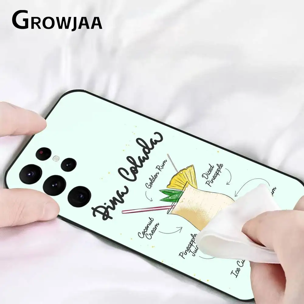 Pina Colada Cocktail telefoonhoesje voor Samsung Galaxy S25 S24 S22 S23 Ultra S21 S20 Plus 5G