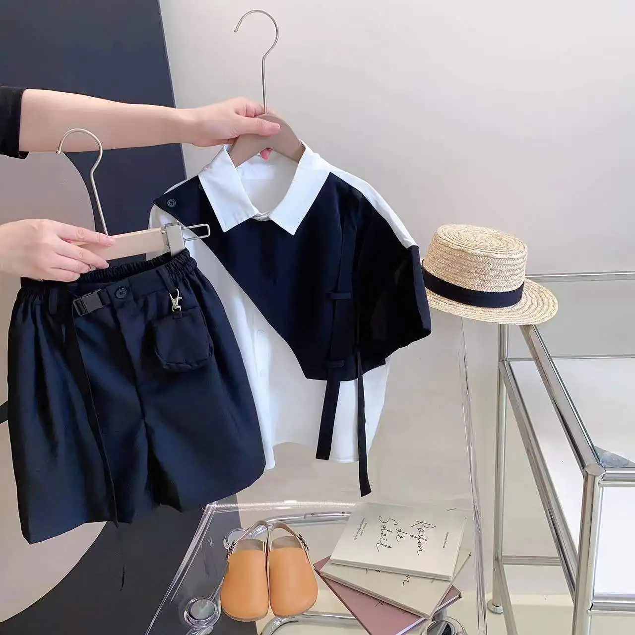 

Children Clothing 2023 Boys and Girls Korean Style Spring and Summer Casual Simple Boys Cool Handsome Two Piece Set for Boys