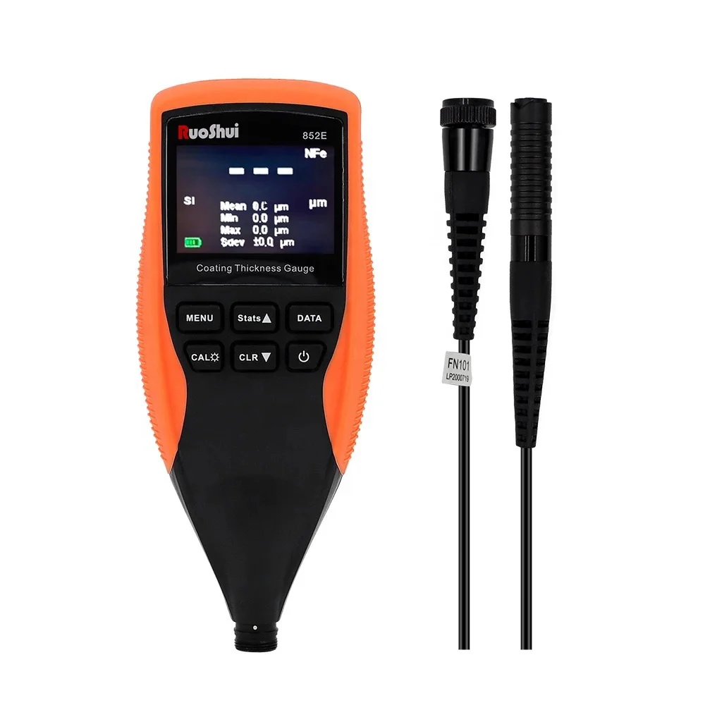 

RuoShui 852E толщиномер авто тестер толщины пленки краски автомобиля измерительные приборы FE/NFE ручной инструмент оцинкованное покрытие