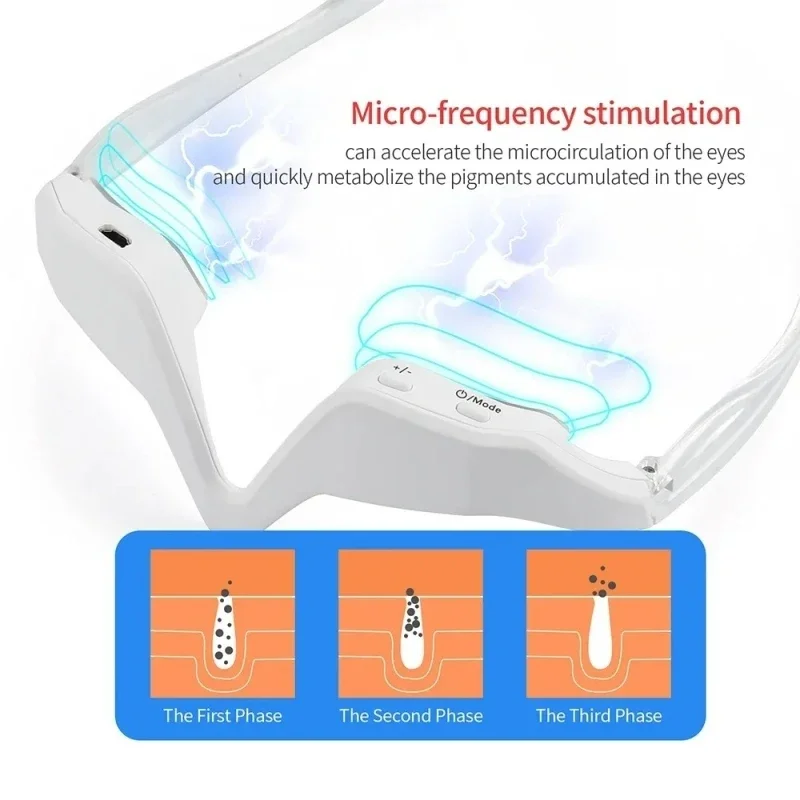 3D EMS Micro Current Pulse Eye Massager Heiztherapie Augenschönheitsgerät lindert Ermüdung der Augen, verblasst dunklen Kreis, Anti-Falten