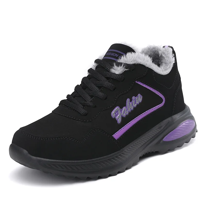 Winter Women Cotton Shoes Thick Sole Sneakers Fashion Plush Warm Running Casual Shoes Woman Tennis Luxury Ladies Vulcanized Shoe