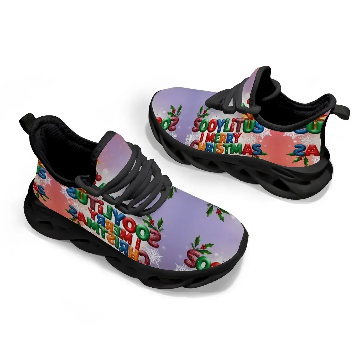 أحذية رياضية مريحة للكريسماس قابلة للتنفس وغير قابلة للانزلاق أحذية رياضية للأطفال خفيفة الوزن بخطاف وحلقة ونعل ناعم للجري كاجوال #6