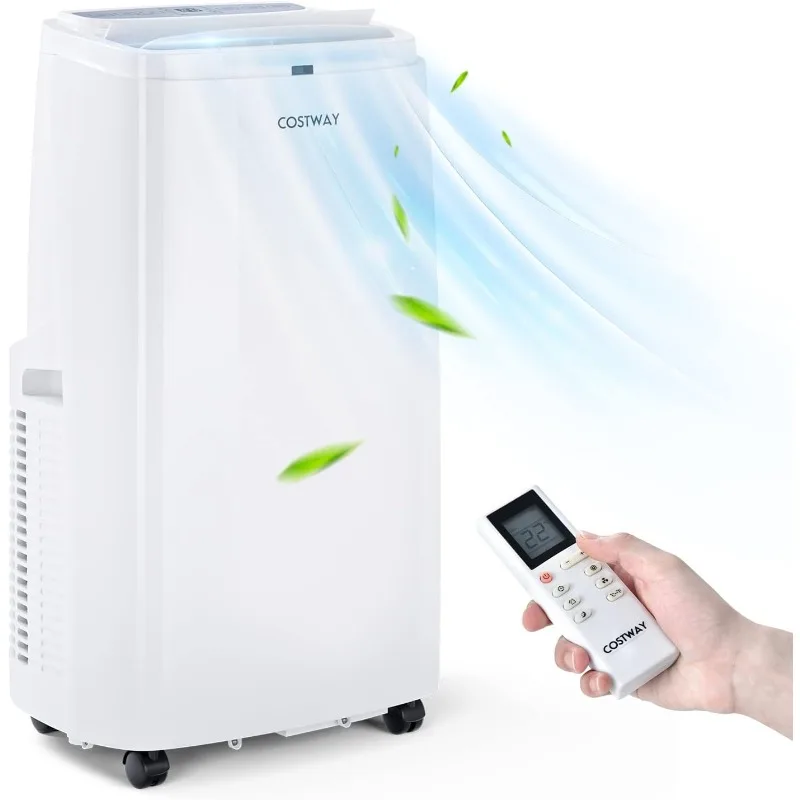 COSTWAY Portable Air Conditioner 9000 BTU, 3 in 1 Air Cooler with Fan & Dehumidifier, Quiet AC Unit Cools Rooms up to 350 sq.ft