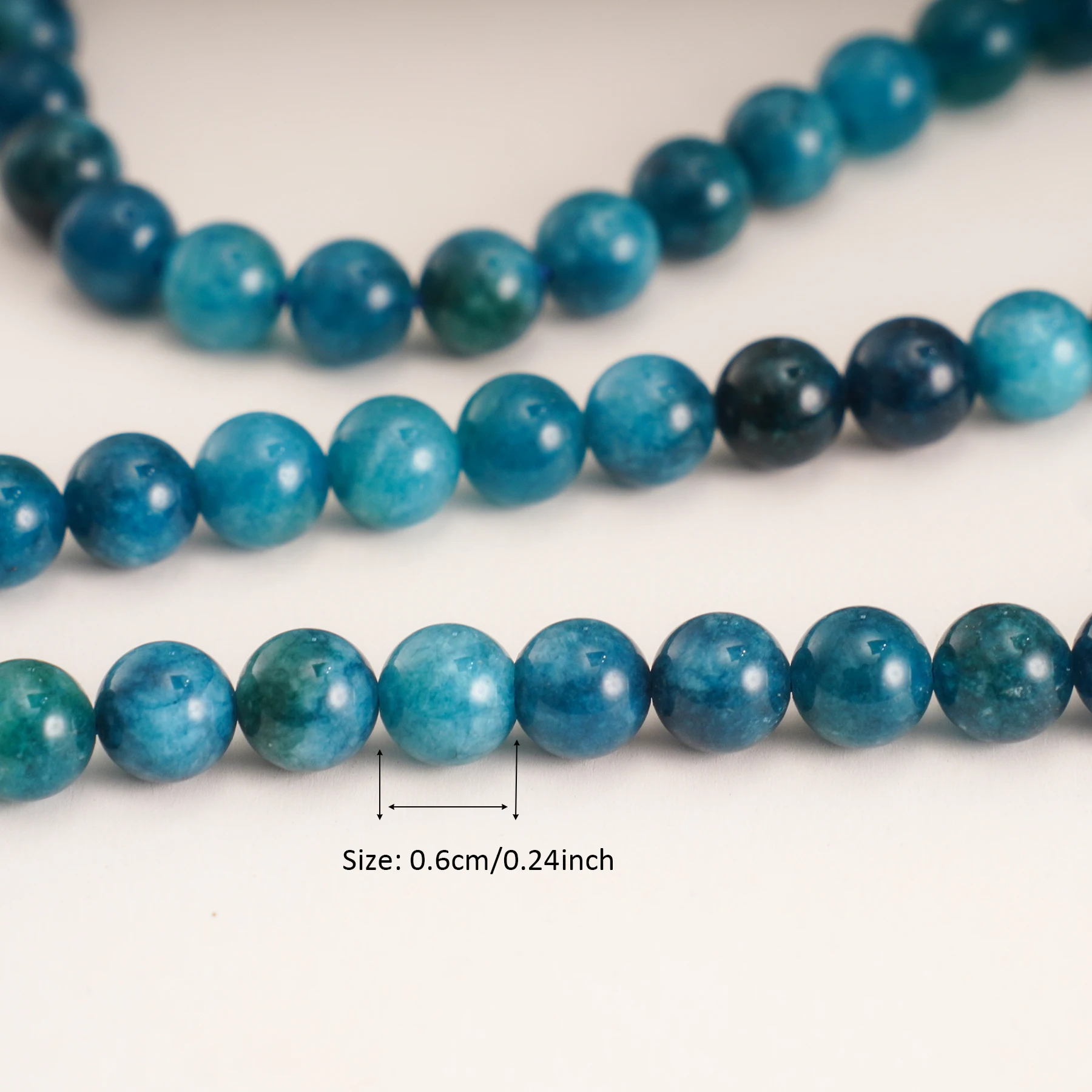 Wholesale Blue Apatite Gemstones Round Loose Beads for diy Jewelry Making 6mm 8mm 10mm Smooth Polished Natural Stone Beads 15