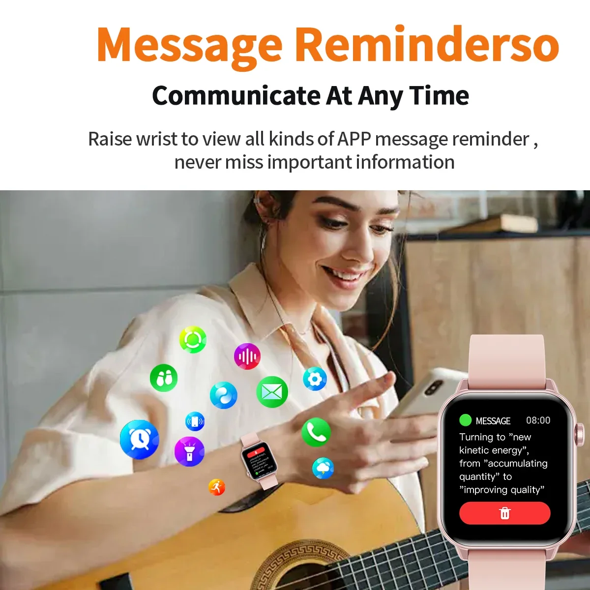 Women's Smartwatch New High-Definition Full-Touch Screen, Wireless Calling And Message Alerts, Multiple Sports Modes