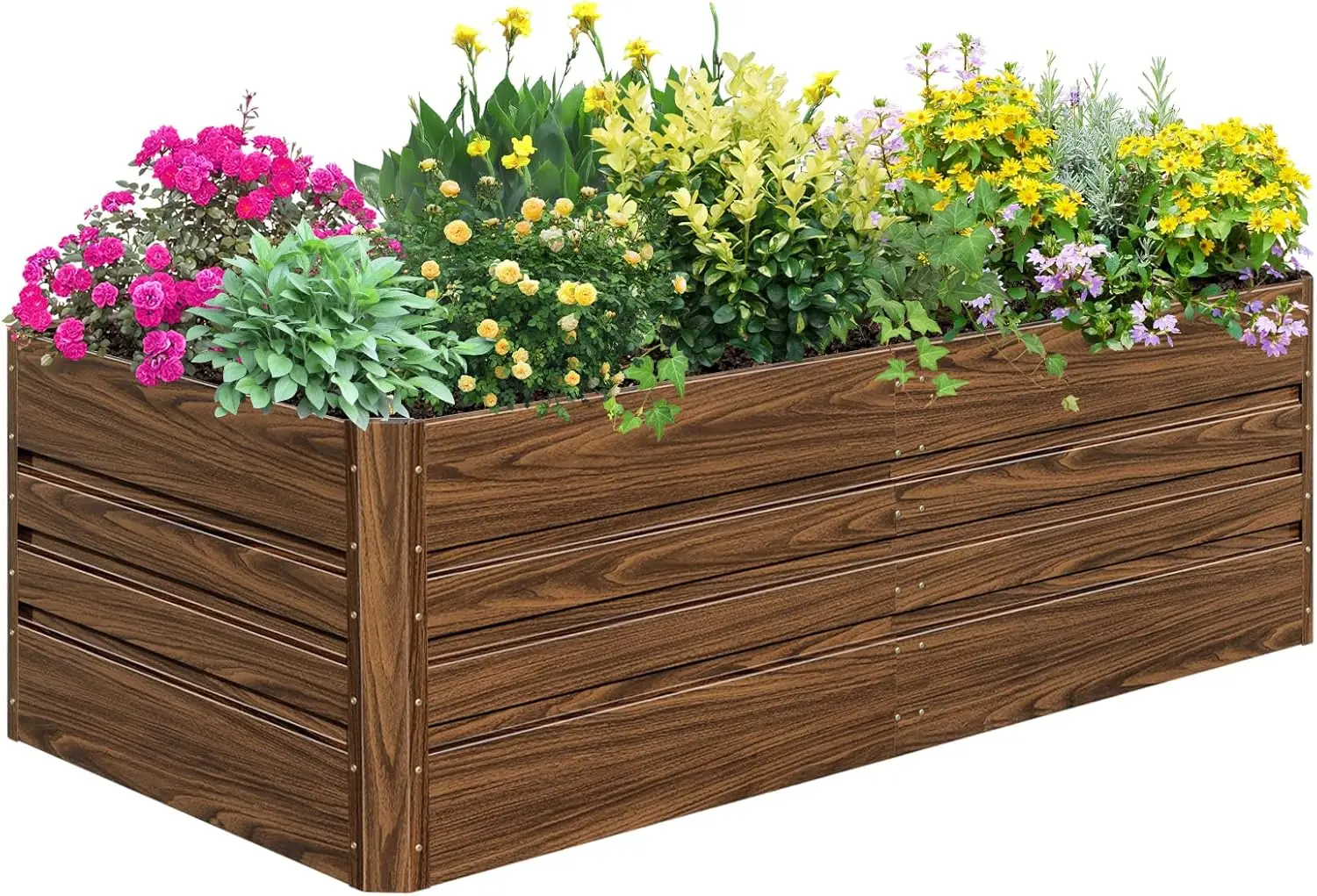 SnugNiture Galvanized Raised Garden Bed 8x4x2FT Outdoor Large Metal Planter Box Steel Kit for Planting Vegetables, Flowers