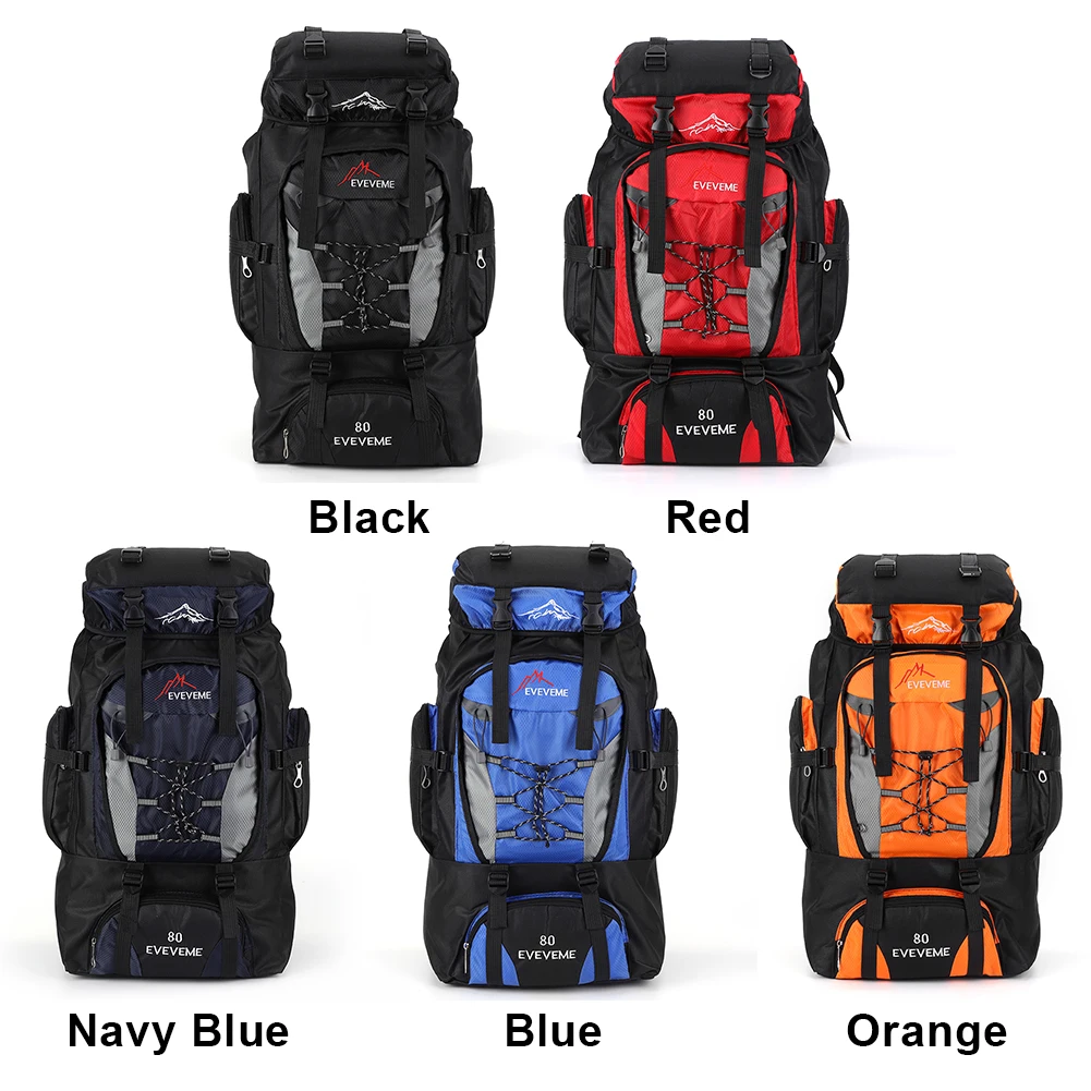 80L Mountaineering Backpack Large Capacity Travel Backpack Adjustable Strap Mountain Climbing Rucksack for Outdoor Sports