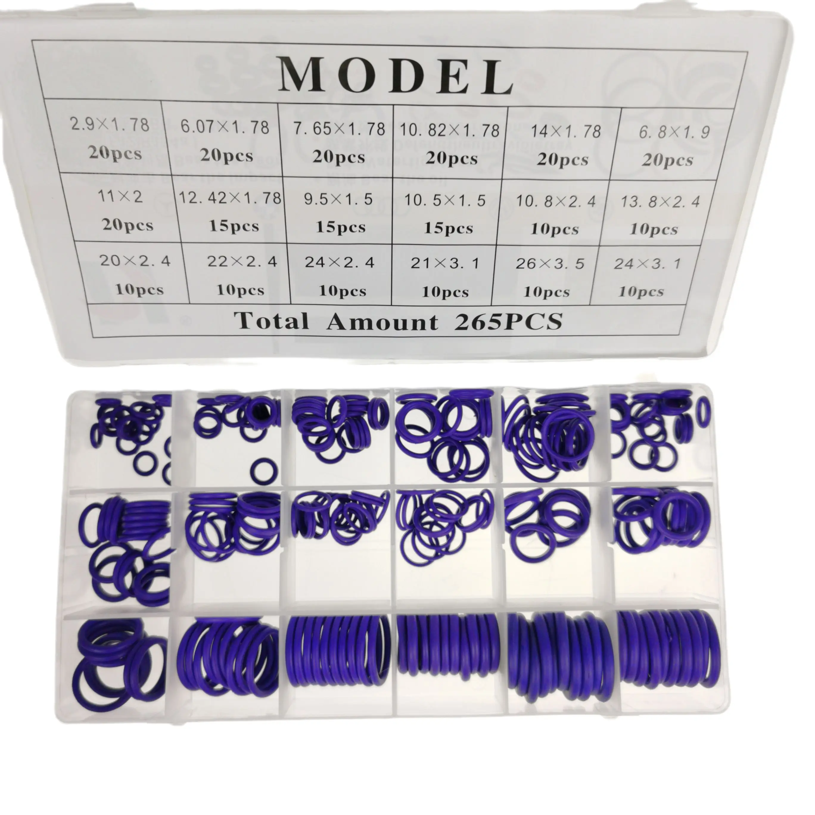 265pcs 18 Größen Universal Auto Klimaanlage hnbr o Ringe Autore parat ur Werkzeuge Kompressor Gummiringe Dicht mittel Autozubehör
